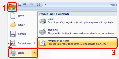 Pregled prije ispisa