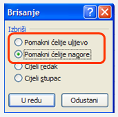 Brisanje ćelije