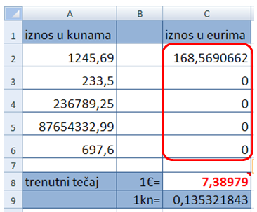 Pogreška u računanju zbog relativnog adresiranja