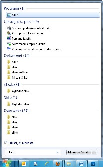 Pretraživanje pomoću Start izbornika