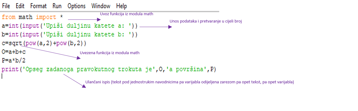 opseg i površina u pythonu