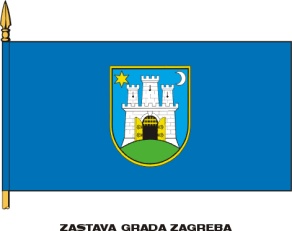 plava zastava s grbom Zagreba u sredini